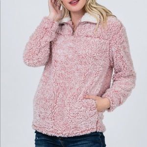 💕PINK SHERPA 1/4 ZIP💕CHECK THIS OUT...